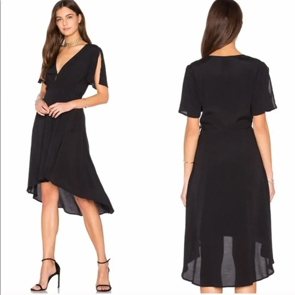 Astr Dresses & Skirts - ASTR The Label Adeline Wrap Dress Black NWT Size XS Romantic Witchy Goth Flirty